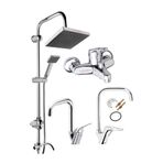 Trend Musluk Köşe Boru 4’lü Set Robot Yağmurlama Tepe Duş Seti - Banyo - Lavabo - Eviye