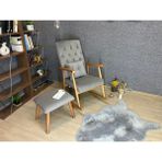Trend Naturel-Kül Gri Kapitoneli Puflu Sallanan Sandalye