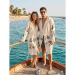 Trend Nexus Çift Katlı %100 Pamuklu Müslin Hafif Hızlı Kuruyan Bornoz - L - XL - Lacivert