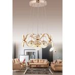Trend Rose Gold Renkli 4 Lü Ledli Sarkıt Avize Alüminyum Malzeme ile Modern Tasarım