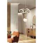 Trend Rose Tek Toplu Çiçek Modern Sarkıt LED Avize Taşlı Gold Kaplamalı