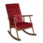Trend Sallanan Sandalye, Bordo, Ahşap, Ceviz Ayak