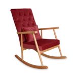 Trend Sallanan Sandalye, Bordo, Ahşap, Naturel Ayak