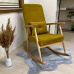 Trend Sallanan Sandalye, Hardal, Ahşap, Naturel Ayak