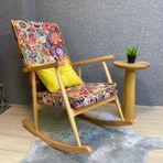 Trend Sallanan Sandalye, Retro, Ahşap, Naturel Ayak