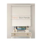 Trend Stor Perde Ekru Etek Dilimsiz Zebra Stor Güneşlik Perde
