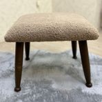 Trend Teddy Puf, Kahverengi, Ceviz Ahşap Ayak