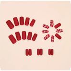 Trend Vitrin Kadın Pembe Kalp Küt Jel 3D Nail Art Baskılı Design Takma Tırnak