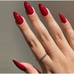 Trend Vitrin Kan Kırmızı Desenli Nail Art Oval Badem Kadın Takma Tırnak Protez Tırnak Set YILBAŞI KONSEPT HEDİYE