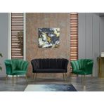 Trend Yolla Gelsin Balkon, Salon, Ofis, Cafe Koltuk Takımı 2+1+1 Papatya Çay Seti - 301 - Siyah