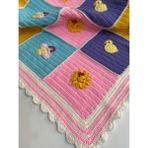 Trend Yün Evi El Örgüsü Bebek Battaniyesi (90CM x 90CM) - Renkli - 90 x 90 cm