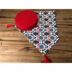 Trend Yuvam Çini Desenli Runner & Supla - 33 x 33 cm - Kırmızı
