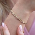 Trend Zincirli Gold Kaplama Dorika Gümüş Bileklik