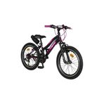 Trendbisiklet Cross Country 20’’ Çift Kat Alüminyum Jant Önden Amortisörlü, 21 Micro Shift Vites Siyah-Fuşya Kız Çocuk Bisikleti