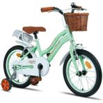 Trendbisiklet Retro Classic 16 Jant Hasır Sepetli Çocuk Bisikleti (4-6 Yaş) Mint Yeşili
