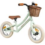 Trendbisiklet Retro Classic, Vintage Denge Bisikleti, 12 jant, İlk Bisiklet, Hasır Sepet, Deri Elcik - Mint Yeşili