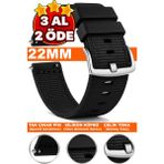 Trendburada 22MM Saatlerle Uyumlu Kumaş Nato Tekstil Saat Kordonu Kayışı Nato-1 - 22 mm - Siyah