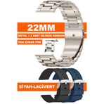 Trendburada Huawei Watch Gt Gt2 Gt3 Gt4 Gt5 Pro 46mm-Redmi Watch 5 Active 22mm Metal Silikon Saat Kordonu Kayışı