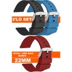 Trendburada Huawei Watch Gt Gt2 Gt3 Gt4 Gt5 Pro 46mm Xiaomi Redmi Watch 5 Active-Lite Saat Uyumlu 22mm Silikon Saat Kordonu Kayışı TB1 - Siyah - Bordo