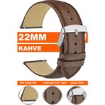 Trendburada Huawei Watch Gt Gt2 Gt3 Gt4 Gt5 Pro 46mm-Xioami Redmi Watch 5 Active-Lite Uyumlu 22mm Deri Saat Kordonu Kayışı TB3 - Kahverengi