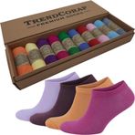 TrendCorap Premium Bambu Kadın Sneaker Görünmez Bilekte Spor Çorap 10 Lu Kutu (Renkli, 35-39)