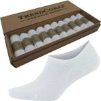 TrendCorap Premium Erkek Bambu Sneaker Görünmez Bilekte Spor Çorap 10 Lu Kutu (Beyaz, 40-44)