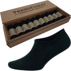 TrendCorap Premium Erkek Bambu Sneaker Görünmez Bilekte Spor Çorap 10 Lu Kutu (Siyah, 40-44)