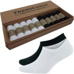 TrendCorap Premium Erkek Bambu Sneaker Görünmez Bilekte Spor Çorap 10 Lu Kutu (Siyah-Beyaz, 40-44)