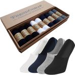 TrendCorap Premium Erkek Dikişsiz Silikon Topuklu Bambu Babet Çorap 9 Çift (Renkli, 41-45)