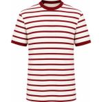 Trender 4038 Gül Erkek T-Shirt O Yaka Çizgili - Gül Rengi - 2XL