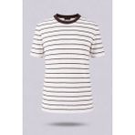 Trender Çizgili Ekru Erkek T-Shirt 4039 - M