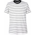 Trender Çizgili Erkek T-Shirt 4039 - Açık Siyah - Beyaz