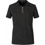 Trender Çizgili Siyah Erkek Polo Yaka T-Shirt Zartem