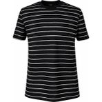 Trender Çizgili Siyah Erkek T-Shirt 4039 - 5-Siyah - 2XL