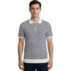 Trender Gipeli Waffle Yarım Fermuarlı Çizgili Erkek T-Shirt 4055 Indigo - İndigo