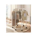 TRENDESK Altıgen Beyaz kıyafet Askısı Metal Yatak Odası ve Balkon için Askılık 80*120 cm 1106-CN