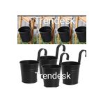 TRENDESK Askılık Ferforje Siyah Saksı Orta Boy 4 Adet