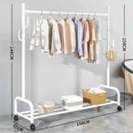 Trendesk Metal Beyaz Portmanto Konfeksiyon Askısı Ayaklı Askılık Elbise Askılığı Tekerlekli 154x150 Cm 1063