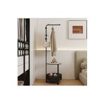 TRENDESK Metal Raflı Siyah Konfeksiyon Askısı Elbise Askılığı Sepetli askılık Tekerlekli 175*50 cm 10878CN