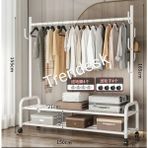 Trendesk Metal Siyah / Beyaz Portmanto Konfeksiyon Askısı Ayaklı Askılık Elbise Askılığı 155*150 Cm