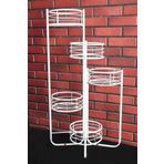 Trendesk Modern 5 Katli Metal Beyaz Ciceklik, Saksilik Saksi Standi
