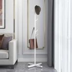 Trendesk Modern Metal Beyaz Ayaklı Askılık Elbise Askısı 165*30 Cm