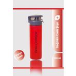 TrendHediye 550ML Kilitli Kapak Kırmızı Renkli Cam Şişe Kişiye Özel Matara & Suluk