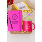 TrendHediye Kişiye Özel Renkli Defter , Kupa Bardak, Tükenmez Kalem & Hediye Seti