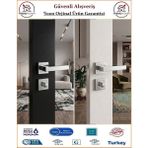 Trendhomm Lama Rozetli Iç Oda Kapı Kolu - Nikel Saten - Wc Banyo