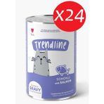 Trendlıne Konserve Sos İçinde Et Parçacıklı Somonlu Yetişkin Kedi Maması 400 G*24 adet