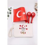 Trendmiya 23 Nisan'A Özel Türk Bayrağı & Ham Bez El Çantası & 2'Li Balon Hediye Seti