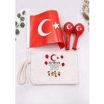 Trendmiya 23 Nisan'A Özel Türk Bayrağı & Ham Bez El Çantası & 2'Li Balon Hediye Seti