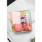 Trendmiya 2'Li Defter-Teashop 2'Li Bitki Çayı-Dondurma Fosforlu Kalem-Pembe Kupa-Sütlü Çikolata Hediye Seti