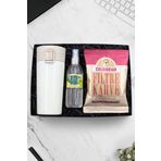 Trendmiya 350 Ml Kilitli Beyaz Termos & Colombian Filtre Kahve & 150Ml Eyüp Sabri Tuncer Kolonya Hediye Seti